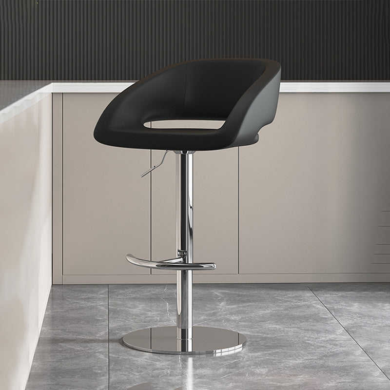Contemporary Style Metal Bar Stool Footrest Counter Stool for Indoor Black 1 Piece Clearhalo 'Bar Furniture' 'Bar Stools' 'bar_stools' 'furn' 'furn_bar_stools' 'Furniture' 'Kitchen & Dining Furniture' 7500163
