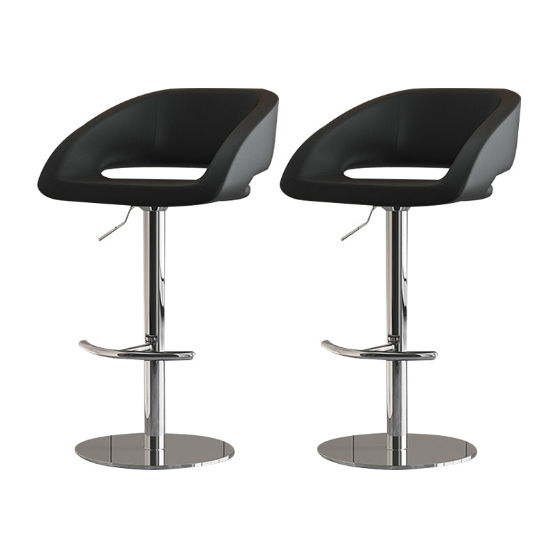 Contemporary Style Metal Bar Stool Footrest Counter Stool for Indoor Black 2 Piece Set Clearhalo 'Bar Furniture' 'Bar Stools' 'bar_stools' 'furn' 'furn_bar_stools' 'Furniture' 'Kitchen & Dining Furniture' 7500165