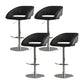 Contemporary Style Metal Bar Stool Footrest Counter Stool for Indoor Black 4 Piece Set Clearhalo 'Bar Furniture' 'Bar Stools' 'bar_stools' 'furn' 'furn_bar_stools' 'Furniture' 'Kitchen & Dining Furniture' 7500166