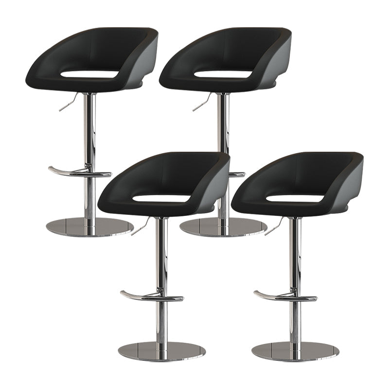 Contemporary Style Metal Bar Stool Footrest Counter Stool for Indoor Black 4 Piece Set Clearhalo 'Bar Furniture' 'Bar Stools' 'bar_stools' 'furn' 'furn_bar_stools' 'Furniture' 'Kitchen & Dining Furniture' 7500166