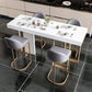 Modern Rectangle Bar Table Set 1/5 Pcs White Faux Marble Bar Table Set Table & Chair(s) 5 Piece Set Clearhalo 'Bar Furniture' 'furn' 'furn_home_bar_bar_sets' 'Furniture' 'Home Bars & Bar Sets' 'home_bar_bar_sets' 'Kitchen & Dining Furniture' 7500188