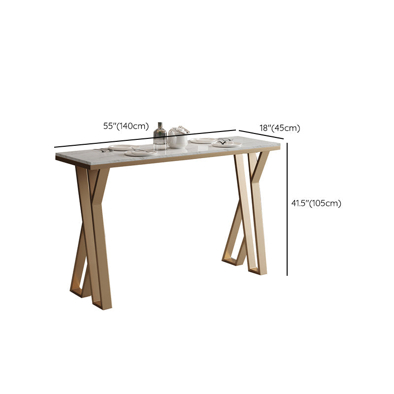 Juego de mesa de bar rectangular moderno, juego de mesa de bar de granito blanco de 1/3/5 piezas