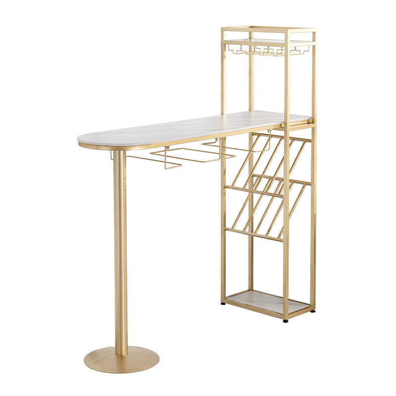 Glam Stone Pub Dining Set 1/2/3 Pcs Specialty Pub Set for Indoor Table White-Gold Clearhalo 'Bar Furniture' 'furn' 'furn_home_bar_bar_sets' 'Furniture' 'Home Bars & Bar Sets' 'home_bar_bar_sets' 'Kitchen & Dining Furniture' 7500278