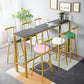 Stone Top Bar Stool Table Glam Style Pub Table with Gold Legs Clearhalo 'Bar Furniture' 'Bar Tables' 'bar_tables' 'furn' 'furn_bar_tables' 'Furniture' 'Kitchen & Dining Furniture' 7500335
