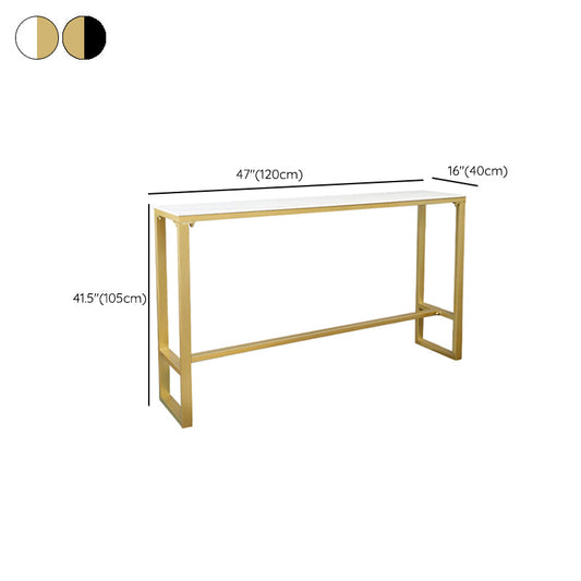 Mesa de taburete de barra superior de piedra mesa de pub de estilo glamour con patas doradas