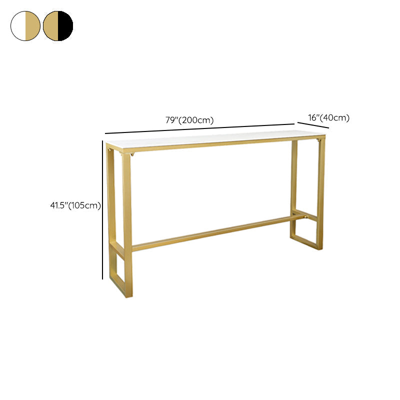 Stone Top Bar Stool Table Glam Style Pub Table with Gold Legs Clearhalo 'Bar Furniture' 'Bar Tables' 'bar_tables' 'furn' 'furn_bar_tables' 'Furniture' 'Kitchen & Dining Furniture' 7500343