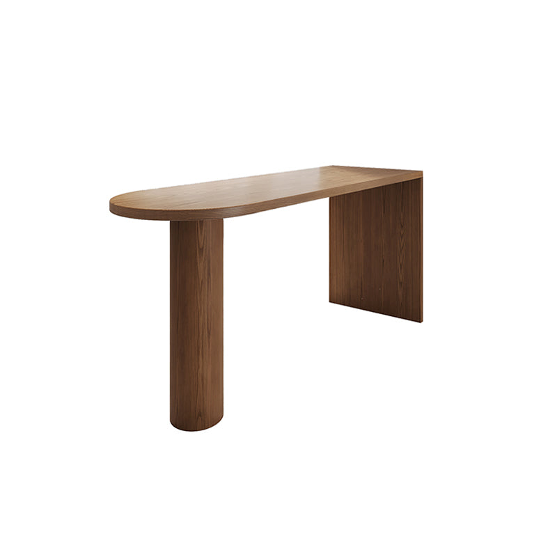 Double Pedestal Counter Height Dining Table Brown Counter Wine Table Without Chairs Clearhalo 'Bar Furniture' 'Bar Tables' 'bar_tables' 'furn' 'furn_bar_tables' 'Furniture' 'Kitchen & Dining Furniture' 7500404
