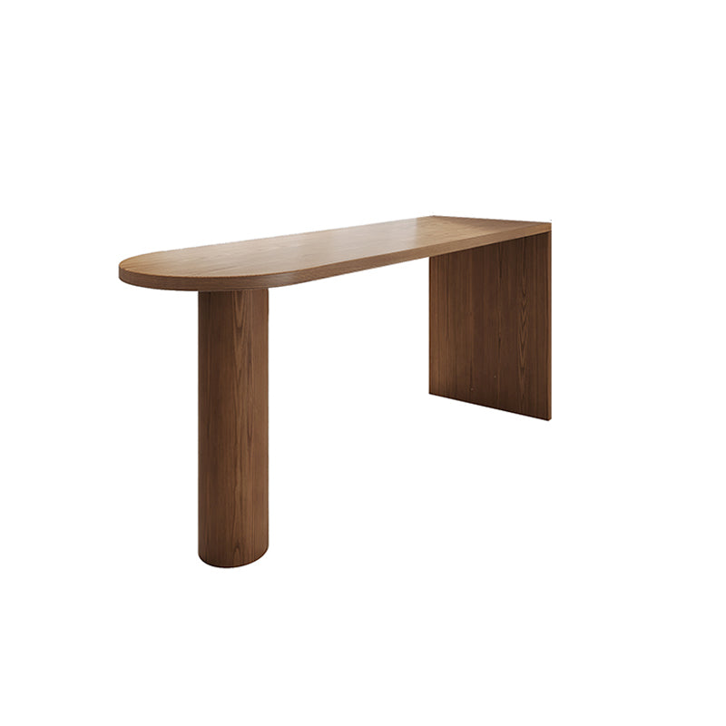 Double Pedestal Counter Height Dining Table Brown Counter Wine Table 63"L x 17.7"W x 41.3"H Without Chairs Clearhalo 'Bar Furniture' 'Bar Tables' 'bar_tables' 'furn' 'furn_bar_tables' 'Furniture' 'Kitchen & Dining Furniture' 7500405
