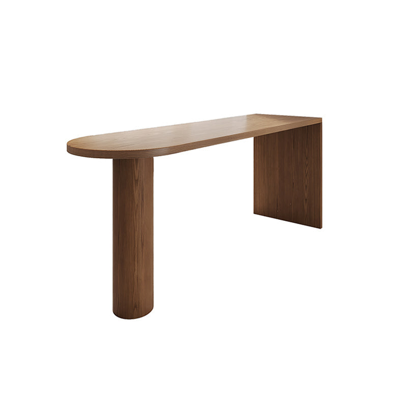 Double Pedestal Counter Height Dining Table Brown Counter Wine Table 70.9"L x 17.7"W x 41.3"H Without Chairs Clearhalo 'Bar Furniture' 'Bar Tables' 'bar_tables' 'furn' 'furn_bar_tables' 'Furniture' 'Kitchen & Dining Furniture' 7500407