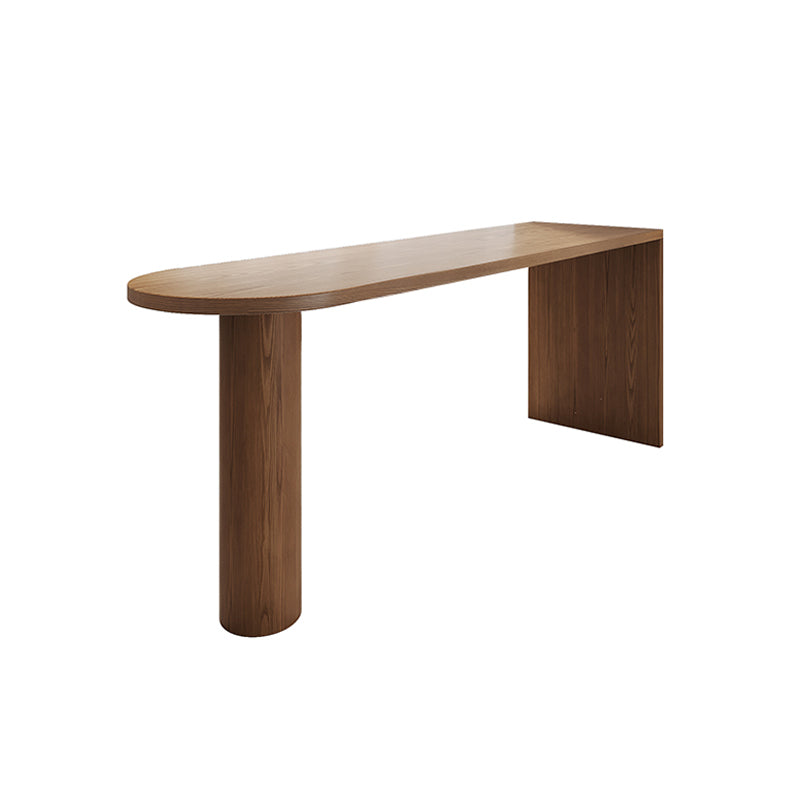 Double Pedestal Counter Height Dining Table Brown Counter Wine Table 78.7"L x 17.7"W x 41.3"H Without Chairs Clearhalo 'Bar Furniture' 'Bar Tables' 'bar_tables' 'furn' 'furn_bar_tables' 'Furniture' 'Kitchen & Dining Furniture' 7500409
