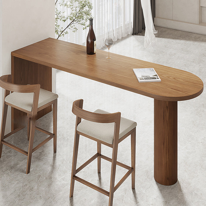 Double Pedestal Counter Height Dining Table Brown Counter Wine Table Clearhalo 'Bar Furniture' 'Bar Tables' 'bar_tables' 'furn' 'furn_bar_tables' 'Furniture' 'Kitchen & Dining Furniture' 7500410