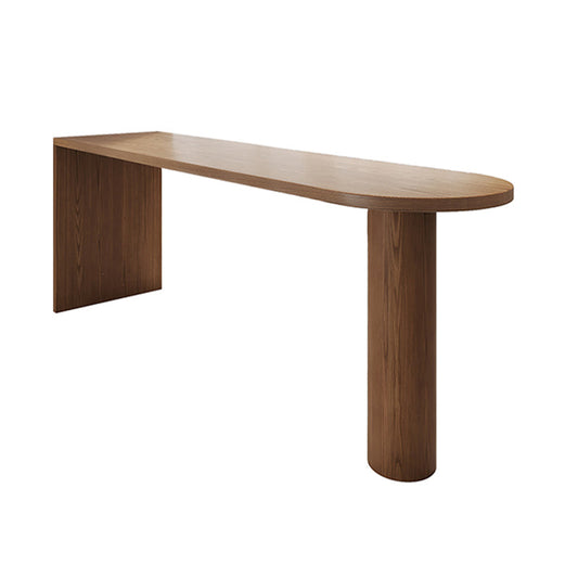Mesa de comedor de altura de contador de doble pedestal