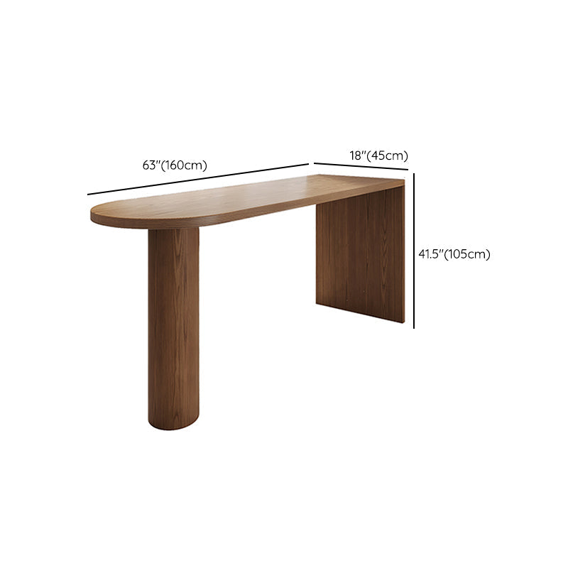 Double Pedestal Counter Height Dining Table Brown Counter Wine Table Clearhalo 'Bar Furniture' 'Bar Tables' 'bar_tables' 'furn' 'furn_bar_tables' 'Furniture' 'Kitchen & Dining Furniture' 7500420