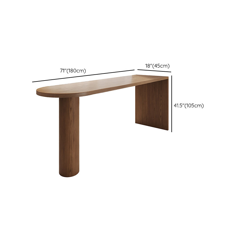 Double Pedestal Counter Height Dining Table Brown Counter Wine Table Clearhalo 'Bar Furniture' 'Bar Tables' 'bar_tables' 'furn' 'furn_bar_tables' 'Furniture' 'Kitchen & Dining Furniture' 7500421