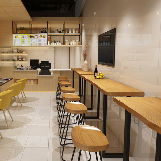 Moderne terrasstaaf tafel massieve houten aanrechte eettafel