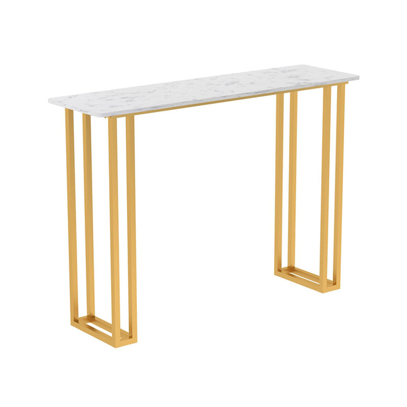 Rectangle Bistro Bar Height Cocktail Table Sled Pub Height Dining Table Faux Marble Without Chairs Clearhalo 'Bar Furniture' 'Bar Tables' 'bar_tables' 'furn' 'furn_bar_tables' 'Furniture' 'Kitchen & Dining Furniture' 7500490