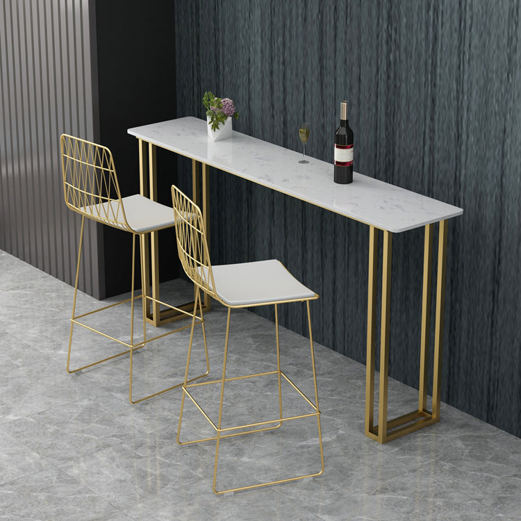 Rectangle Bistro Bar Height Cocktail Table Sled Pub Height Dining Table Clearhalo 'Bar Furniture' 'Bar Tables' 'bar_tables' 'furn' 'furn_bar_tables' 'Furniture' 'Kitchen & Dining Furniture' 7500493