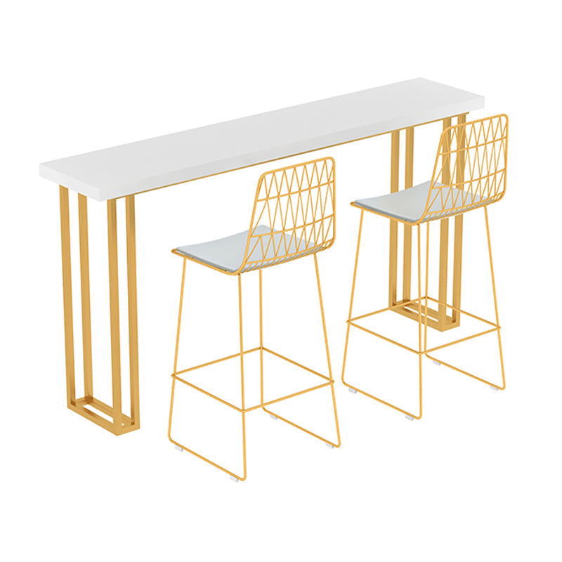 Rectangle Bistro Bar Height Cocktail Table Sled Pub Height Dining Table Clearhalo 'Bar Furniture' 'Bar Tables' 'bar_tables' 'furn' 'furn_bar_tables' 'Furniture' 'Kitchen & Dining Furniture' 7500495
