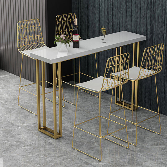 Rectangle Bistro Bar Height Cocktail Table Sled Pub Height Dining Table Clearhalo 'Bar Furniture' 'Bar Tables' 'bar_tables' 'furn' 'furn_bar_tables' 'Furniture' 'Kitchen & Dining Furniture' 7500499