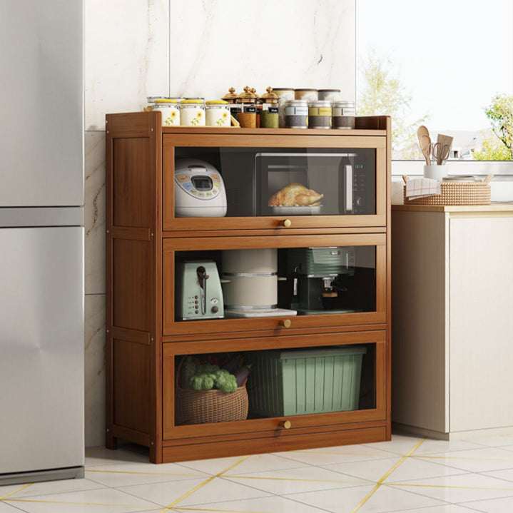 Sideboard di bambù contemporaneo di bambù con porte per sala da pranzo