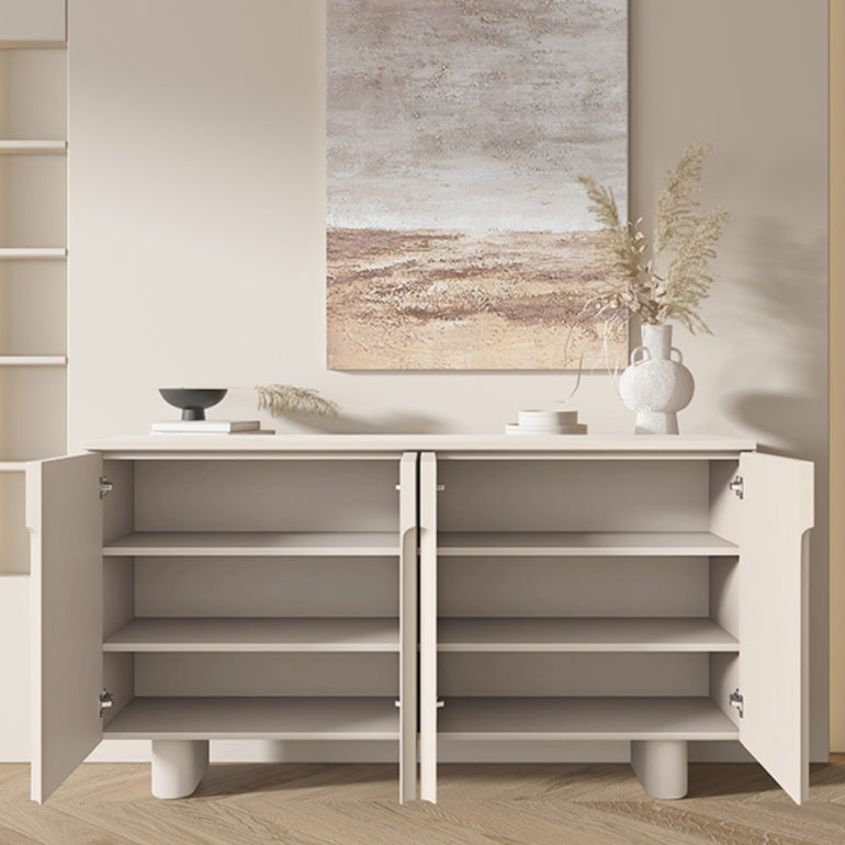 Servidor contemporáneo de comedor de madera de Faux Server con luces para el comedor