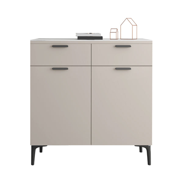 Contemporary Sideboard Cabinet Solid Wood Sideboard Table with Doors for Dining Room 35"L x 10"W x 36"H Stone Clearhalo 'buffet_sideboard' 'Buffets & Sideboards' 'furn' 'furn_buffet_sideboard' 'Furniture' 'Kitchen & Dining Furniture' 7500757