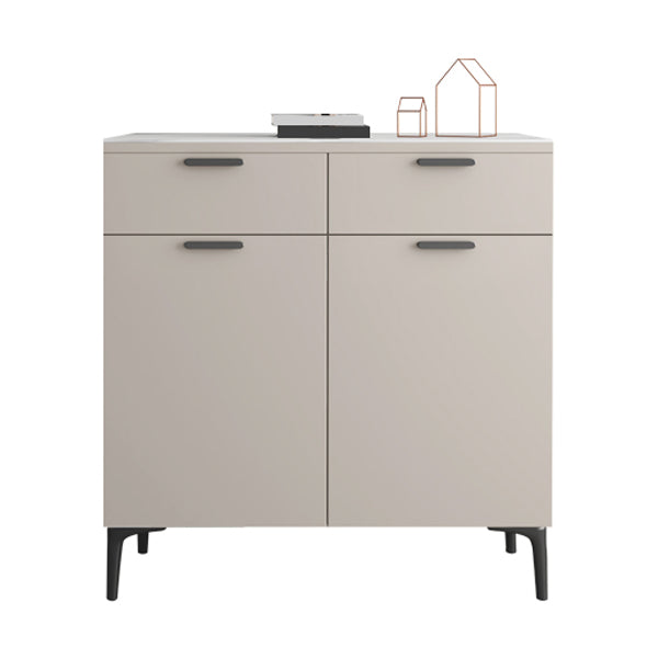 Contemporary Sideboard Cabinet Solid Wood Sideboard Table with Doors for Dining Room 35"L x 14"W x 36"H Stone Clearhalo 'buffet_sideboard' 'Buffets & Sideboards' 'furn' 'furn_buffet_sideboard' 'Furniture' 'Kitchen & Dining Furniture' 7500758