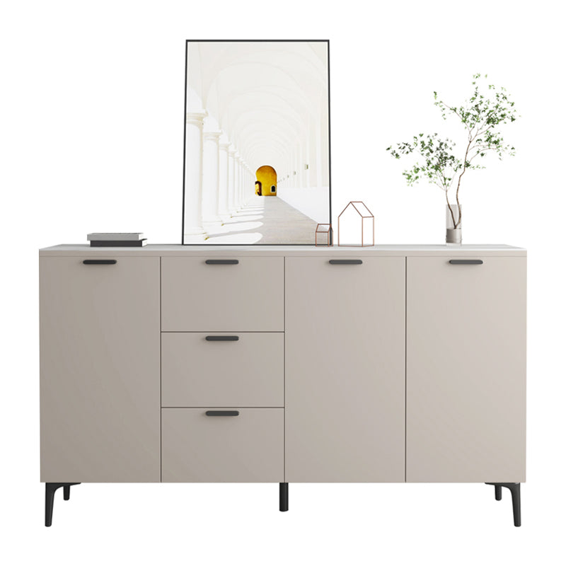 Contemporary Sideboard Cabinet Solid Wood Sideboard Table with Doors for Dining Room 71"L x 10"W x 36"H Stone Clearhalo 'buffet_sideboard' 'Buffets & Sideboards' 'furn' 'furn_buffet_sideboard' 'Furniture' 'Kitchen & Dining Furniture' 7500768