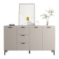 Contemporary Sideboard Cabinet Solid Wood Sideboard Table with Doors for Dining Room 71"L x 14"W x 36"H Stone Clearhalo 'buffet_sideboard' 'Buffets & Sideboards' 'furn' 'furn_buffet_sideboard' 'Furniture' 'Kitchen & Dining Furniture' 7500769
