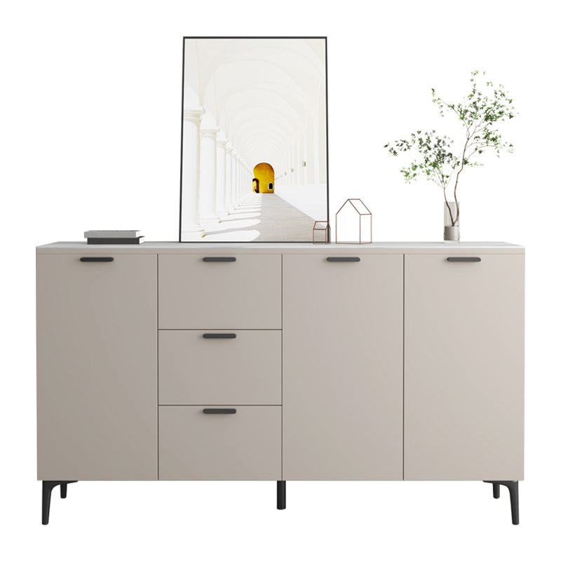 Contemporary Sideboard Cabinet Solid Wood Sideboard Table with Doors for Dining Room 71"L x 14"W x 36"H Stone Clearhalo 'buffet_sideboard' 'Buffets & Sideboards' 'furn' 'furn_buffet_sideboard' 'Furniture' 'Kitchen & Dining Furniture' 7500769
