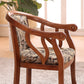 Silla de brazo de brazo de comedor de marco de madera maciza cubierta