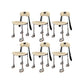 Contemporary Upholstered Armless Chair Home Silver Legs Dining Chair