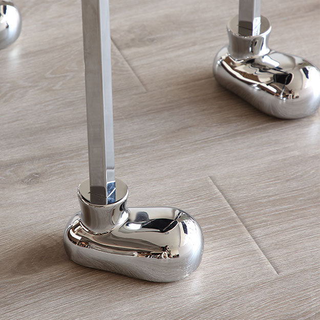 Contemporary Upholstered Armless Chair Home Silver Legs Dining Chair