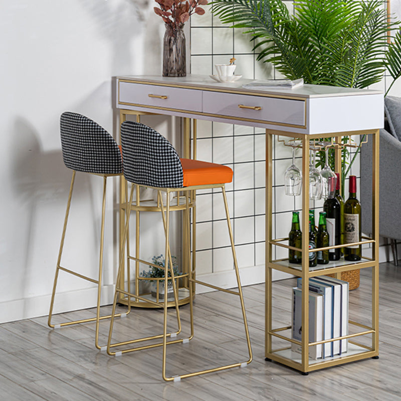 Glam Stone Rectangle Counter Table 1/3 Pieces Bar Table Set for Living Room Clearhalo 'Bar Furniture' 'furn' 'furn_home_bar_bar_sets' 'Furniture' 'Home Bars & Bar Sets' 'home_bar_bar_sets' 'Kitchen & Dining Furniture' 7508276