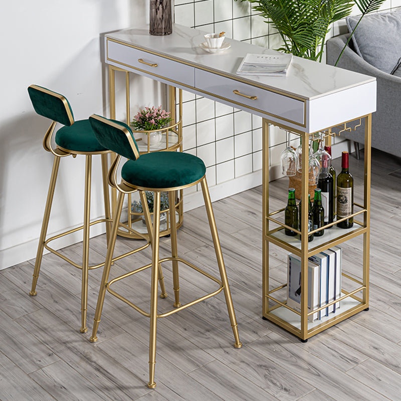 Glam Stone Rectangle Counter Table 1/3 Pieces Bar Table Set for Living Room Table & Chair(s) Green Clearhalo 'Bar Furniture' 'furn' 'furn_home_bar_bar_sets' 'Furniture' 'Home Bars & Bar Sets' 'home_bar_bar_sets' 'Kitchen & Dining Furniture' 7508278