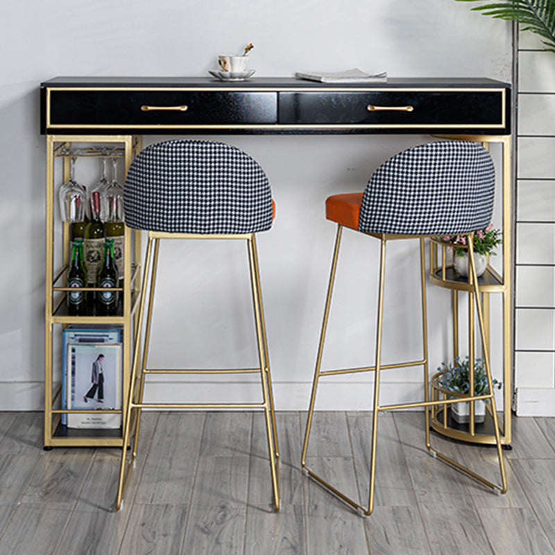 Glam Stone Rectangle Counter Table 1/3 Pieces Bar Table Set for Living Room Clearhalo 'Bar Furniture' 'furn' 'furn_home_bar_bar_sets' 'Furniture' 'Home Bars & Bar Sets' 'home_bar_bar_sets' 'Kitchen & Dining Furniture' 7508289