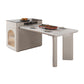 White Rectangle Dining Table Double Pedestal Table for Kitchen Dining Room