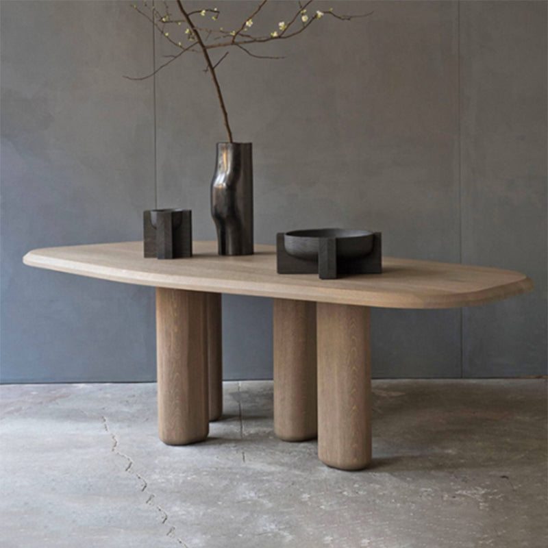 Oak Solid Wood Dining Table Tripod Base Dining Table for Dining Room Clearhalo 'Dining Tables & Seating' 'Dining Tables' 'dining_table' 'furn' 'furn_dining_table' 'Furniture' 'Kitchen & Dining Furniture' 7508826