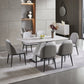 Rectangle Stone Top Dining Table Metal Pedestal Dining Table for Dining Room Clearhalo 'Dining Tables & Seating' 'Dining Tables' 'dining_table' 'furn' 'furn_dining_table' 'Furniture' 'Kitchen & Dining Furniture' 7508850