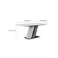 Rectangle Stone Top Dining Table Metal Pedestal Dining Table for Dining Room Clearhalo 'Dining Tables & Seating' 'Dining Tables' 'dining_table' 'furn' 'furn_dining_table' 'Furniture' 'Kitchen & Dining Furniture' 7508851