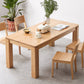 Rectangle 4 Legs Dining Table Solid Wood Dining Table in Natural and Walnut Clearhalo 'Dining Tables & Seating' 'Dining Tables' 'dining_table' 'furn' 'furn_dining_table' 'Furniture' 'Kitchen & Dining Furniture' 7508855