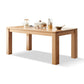 Rectangle 4 Legs Dining Table Solid Wood Dining Table in Natural and Walnut Natural Without Chairs Clearhalo 'Dining Tables & Seating' 'Dining Tables' 'dining_table' 'furn' 'furn_dining_table' 'Furniture' 'Kitchen & Dining Furniture' 7508857
