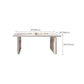 Table de salle à manger rectangulaire à double caisson Table de salle à manger en pierre et bois
