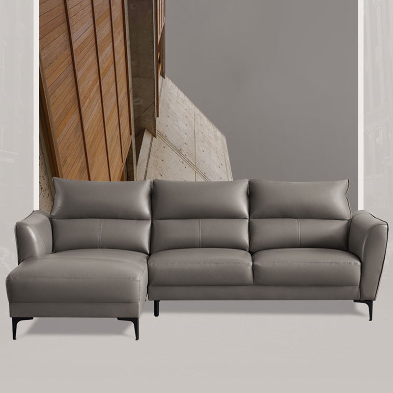 本物の革の正方形の腕のセクショナル - 総体的なセクショナルソファ