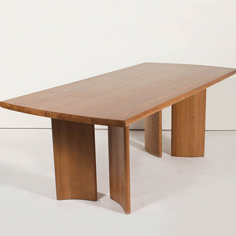 Modern Rectangle Solid Wood Dining Table Tripod Base Dining Table Amber Without Chairs Clearhalo 'Dining Tables & Seating' 'Dining Tables' 'dining_table' 'furn' 'furn_dining_table' 'Furniture' 'Kitchen & Dining Furniture' 7509137