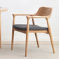 Silla de brazo de estilo moderno de madera de madera abierta silla de comedor para la cocina