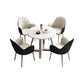 Set di mobili in pietra glam di 5 tavolo da dinette a forma rotonda con sedia imbottita