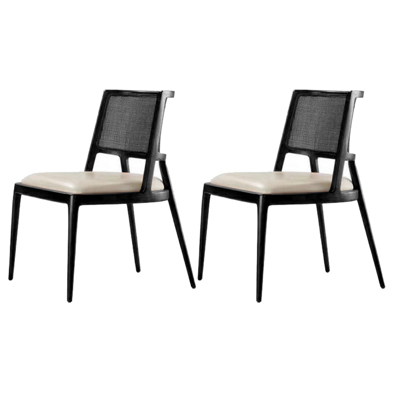 Contemporary Style Chair Wood Open Back Dining Room Chair for Dining Room Black 2 Piece Set Clearhalo 'Dining Chairs' 'Dining Tables & Seating' 'dining_chair' 'furn' 'furn_dining_chair' 'Furniture' 'Kitchen & Dining Furniture' 7509650