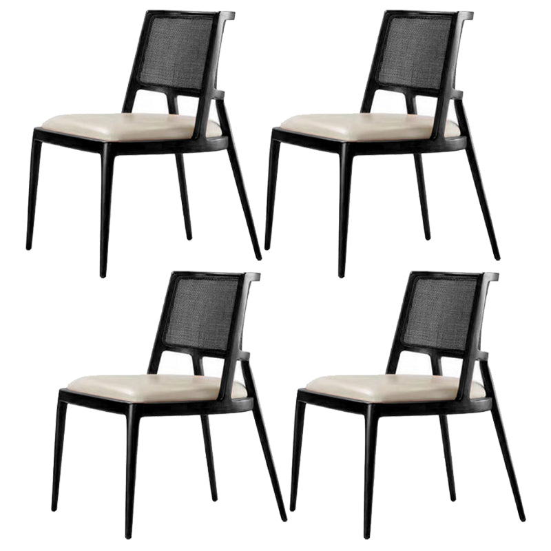 Contemporary Style Chair Wood Open Back Dining Room Chair for Dining Room Black 4 Piece Set Clearhalo 'Dining Chairs' 'Dining Tables & Seating' 'dining_chair' 'furn' 'furn_dining_chair' 'Furniture' 'Kitchen & Dining Furniture' 7509651