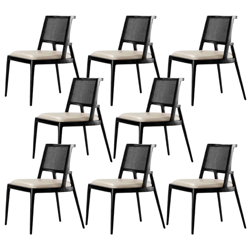 Contemporary Style Chair Wood Open Back Dining Room Chair for Dining Room Black 8 Piece Set Clearhalo 'Dining Chairs' 'Dining Tables & Seating' 'dining_chair' 'furn' 'furn_dining_chair' 'Furniture' 'Kitchen & Dining Furniture' 7509656